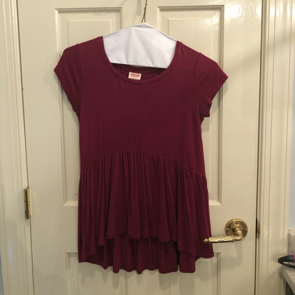 Burgundy Peplum Top